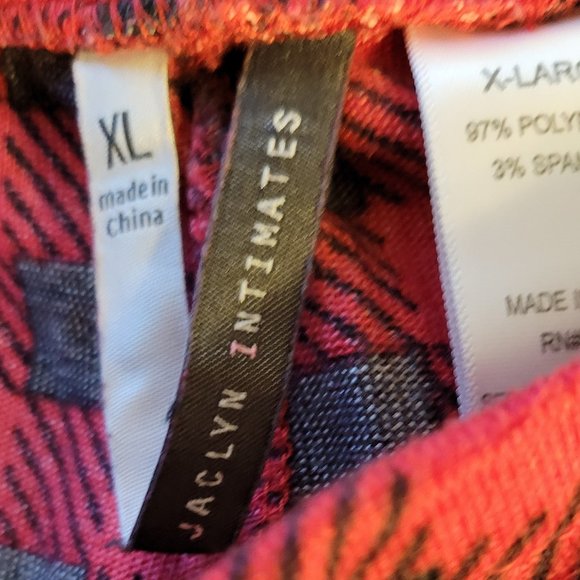 JACLYN INTIMATES PAJAMA PANTS-RED & BLACK CHECKERED-SOFT AND FEEL GOOD - SIZE XL - Picture 10 of 11